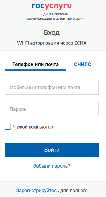 Форма ввода номера телефона для отправки SMS