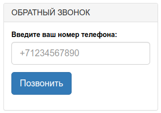 Форма ввода номера телефона для получения звонка