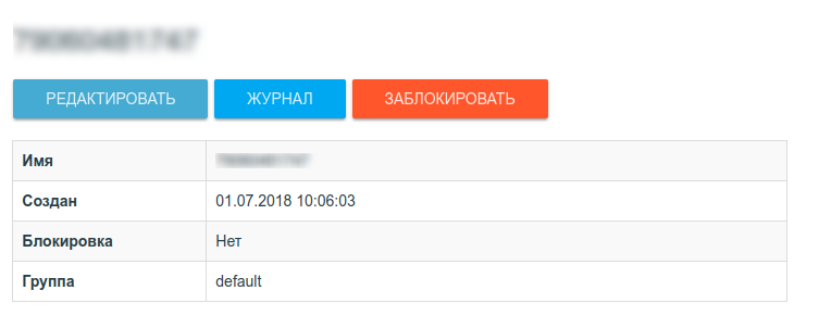 Интерфейс просмотра клиента